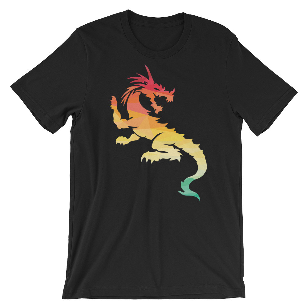 Prismatic Colorful Dragon Shirt | Water Color Tattoo Art Theme