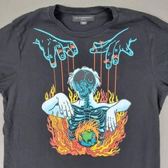 Cult of Individuality Graphic T-Shirt Mens M Black Puppet Skeleton Earth Fire