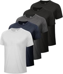 5 Pack Workout Shirts for Men-Quick T-Shirts for Running Athletic Casual