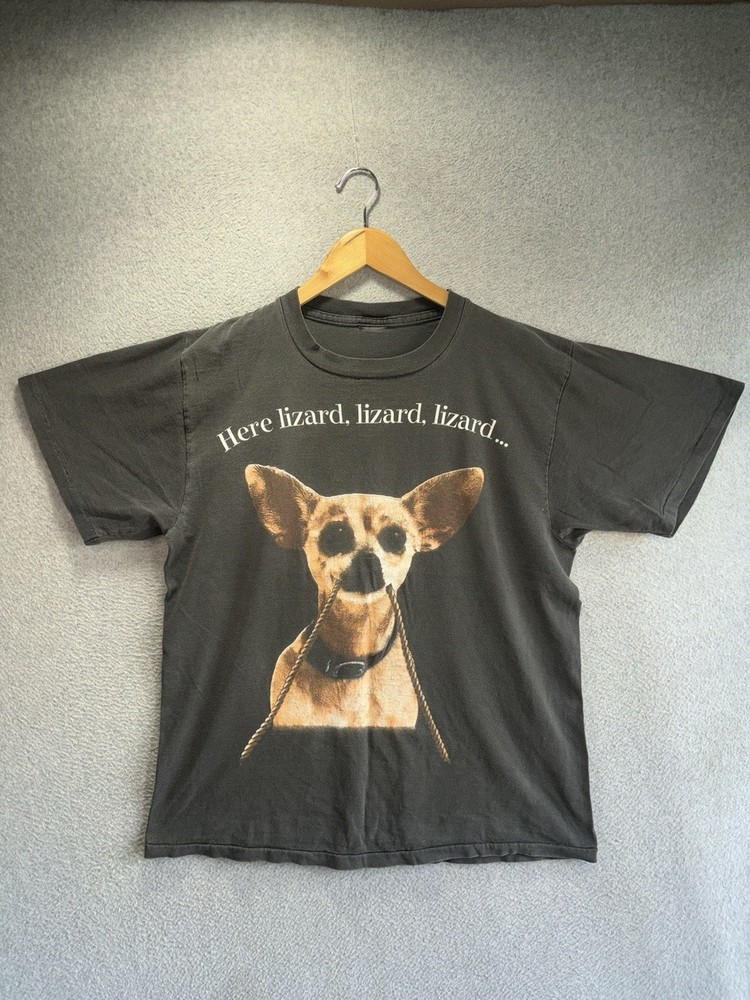 Vintage Here Lizard Chihuahua Taco Bell Promo Shirt Large Changes Tag Faded