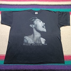 Vintage 1990 Billie Holiday Jazz Graphic T-Shirt Delta Pro Weight 2XL Black Rare