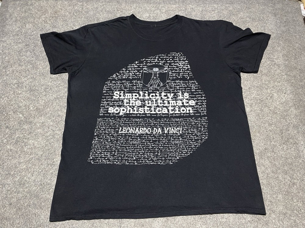Simplicity is the Ultimate Sophistication Black Leonardo Da Vinci Shirt XL