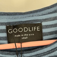 Goodlife T-Shirt Men’s Size Small NWT Blue Stripe Cotton Rayon Soft Lightweight