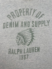 Denim Supply Ralph Lauren T Shirt Men XL Gray Indian Head Chief Graphic Tee 1967