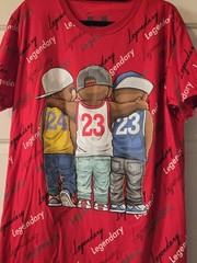 Michael Jordan Kobe Bryant LeBron James Legendary All Over Print, Red, RARE, LG