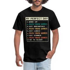 Gaming Perfect Day | Funny Gamer Routine Men’s T-Shirt