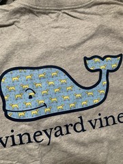 Vineyard Vines Men’s Golden Retriever Dog Whale Gray T-Shirt Size Large NEW NIP
