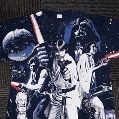 Star Wars War Of Wars Allover Print Tee T-Shirt Tee Yoda Luke Darth Vader R2D2