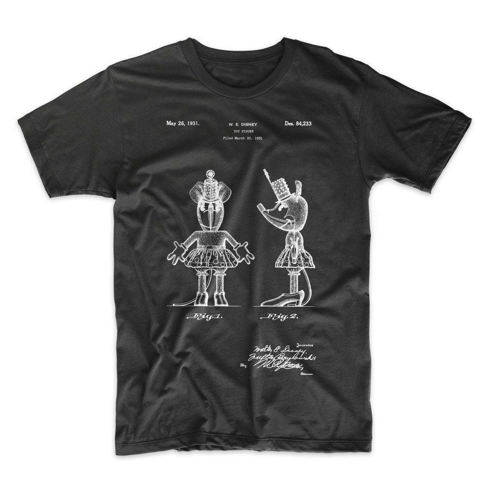 Minnie Mouse Patent T-Shirt. Disney Premium Cotton Tee. Black White or Gray. NEW