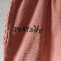 Playboy Pink Fleece Sweat Shorts Drawstring Elastic Waist Logo Womens L