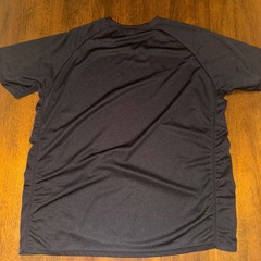 NELEUS Black Athletic Shirt Short Sleeve Rouched Side Size Large