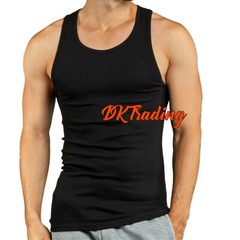6 Pack Men’s Black Tank Top 100% Cotton A-Shirt Sleeveless Lightweight S-3XL