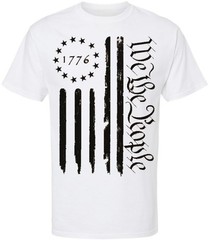 We the People 1776 USA Distressed Flag T-Shirt US Independence Day July 4th Tee