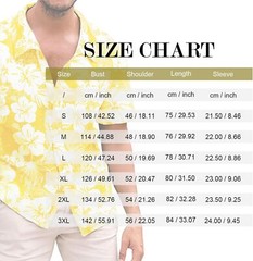 Men’s Hawaiian Floral Shirt Summer Casual Button Down Beach Vacation Top