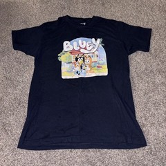 Bluey & Friends Family t-shirt w/ Bluey, Bingo, Chilli & Bandit Med Blue