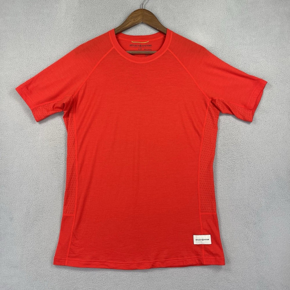 Artilect Systems Shirt Men Large Red A/sys 1 Boulder 125 Merino Wool Base Layer