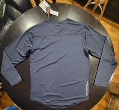 Kenneth Cole Men’s Long Sleeve Active Rounded Hem The Tech Shirt Navy,SKy Blue,