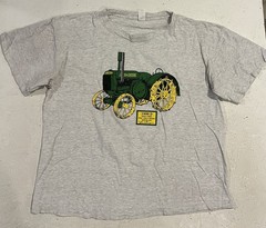 Vintage John Deere Shirt Mens 2XL Tractor 1936 D Gray Short Sleeve Farm
