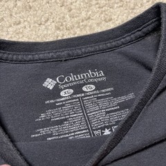 Columbia Sportswear Sunset Box Logo T Shirt Mens XL Black Outdoor Hiking Tee