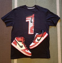 2013 VINTAGE AIR JORDAN RETRO 1 ” NUMBERS GAME ” TEE SIZE XL NEW/W TAGS BLK