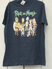 Mens Rick and Morty Navy Blue Graphic Adult Swim T- Shirt Large NWT