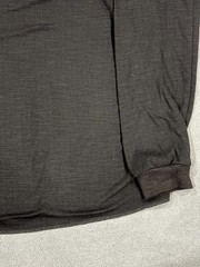 George Henley Shirt Mens Medium Black Ribbed Cuff Long Sleeve Streetwear Casual