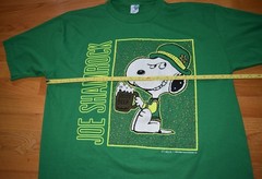 VTG 1990s Snoopy St Patricks Day Joe Shamrock Single Stitch Peanuts Green USA L