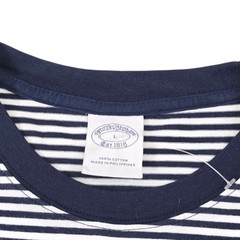 Brooks Brothers Mens L Striped Cotton T Shirt Graphic Short Sleeve Blue White