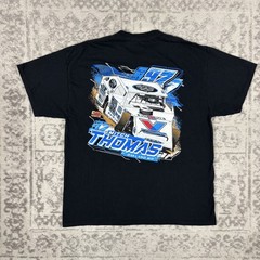 Mitch Thomas T Shirt Racing Motorsports #97 Valvoline Black Adult Size Large