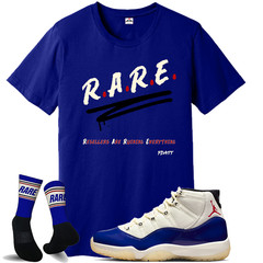 Fdatt shirt to match Retro Jordan 11 Rare Air Sail/Deep Royal blue/Red