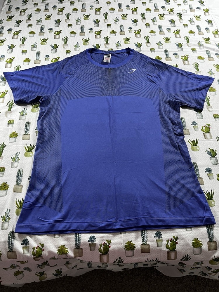 Gymshark Apex Seamless T-Shirt Men’s Size XXL Court Blue Shirt Sleeve A1A8T