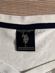 U.S. Polo Assn. White V-Neck T-Shirt Men’s Large Embroidered Pony Logo