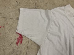 Mervyns Blank White T Shirt Basic Blank Tee Undershirt Thin 5050 90s Vtg Stains