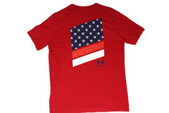 Under Armour Freedom Men’s Large Red Graphic T-Shirt Loose Fit US Flag