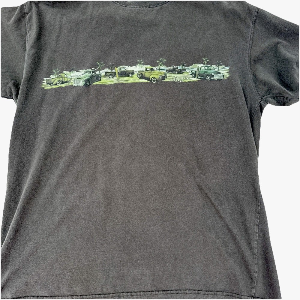 Vintage Newport Beach T Shirt Mens Size XL Brown Y2K Classic Trucks Wagon Surfer