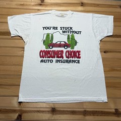 Vintage 80s Consumer Choice Auto Insurance Desert Promo Graphic T-Shirt USA – XL