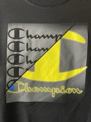 Champion Men’s T-Shirt XL Short Sleeve Black Neon Yellow Logo Shipped Same Day