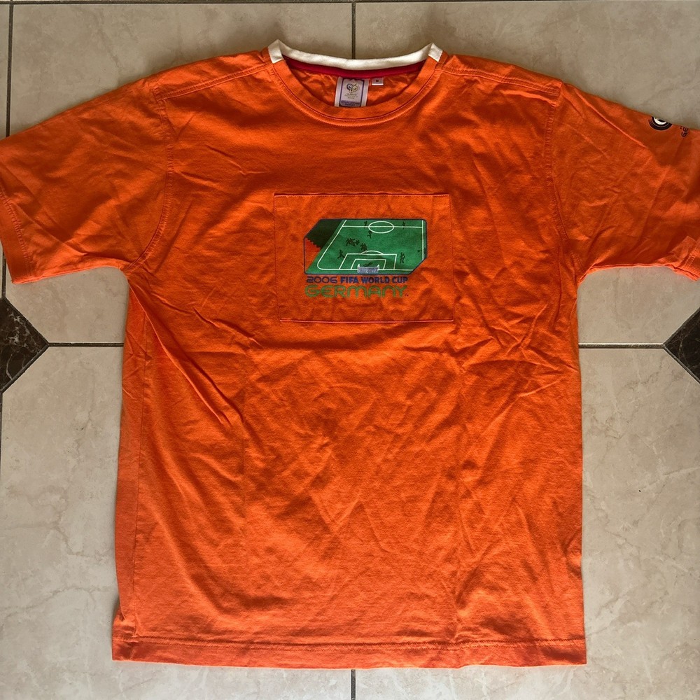 FIFA World Cup Germany 2006 Mens M orange Graphic T-Shirt Official Merch