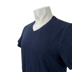 Quince Men’s Navy Blue V Neck Short Sleeve Casual Plain Tee Basic T-Shirt Top M