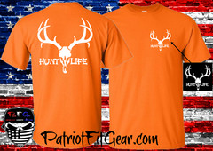 t-shirt,Hunt Life,Deer Hunting,Bow Hunting,Buck Skull,Whitetail,Rack Em Up,Deer