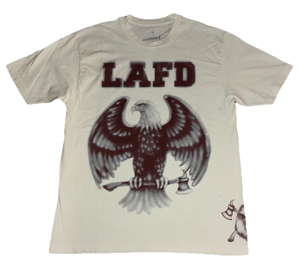 Travis Scott LAFD Tee L Cream Los Angeles Fire CA Wildfire Response NEW *spot