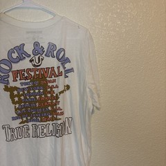 True Religion T Shirt Guitar Bald Eagle World Tour 1971 Rock & Roll Festival XL