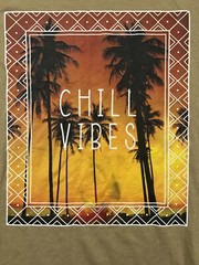 Chill Vibes Faction T Shirt Adult M Med Brown Palm Tree Side Zippers Graphic Men