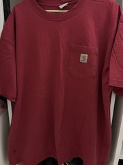 Carhartt Pocket T Shirt Men’s XL Red Faded Distressed Workwear Grunge