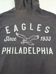 47 Brand Mens Dusted Jet Black Long Sleeve Hoodie Size S Philadelphia Eagles