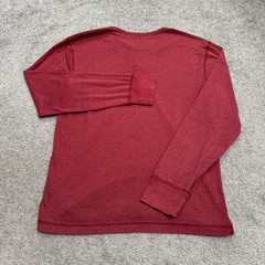 J.Crew Marled Cotton Henley Shirt Mens Small Red Long Sleeve Stretch Casual Top