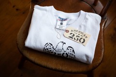 American 250 Union Made in the USA 100% Cotton Hand-Stenciled Eagle T-Shirt Vtg