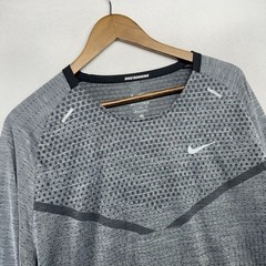 Nike Tech Knit Shirt Men’s XL Gray Running Lightweight Dri Fit ADV Vented Swoosh