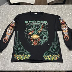 Bad Ass Bikers Long Sleeve T-Shirt Black Long Sleeve Dragon Size XL