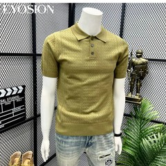 Men Vintage Jacquard Knitted Hollow Out Summer Short Sleeve Sweater Chic Tops